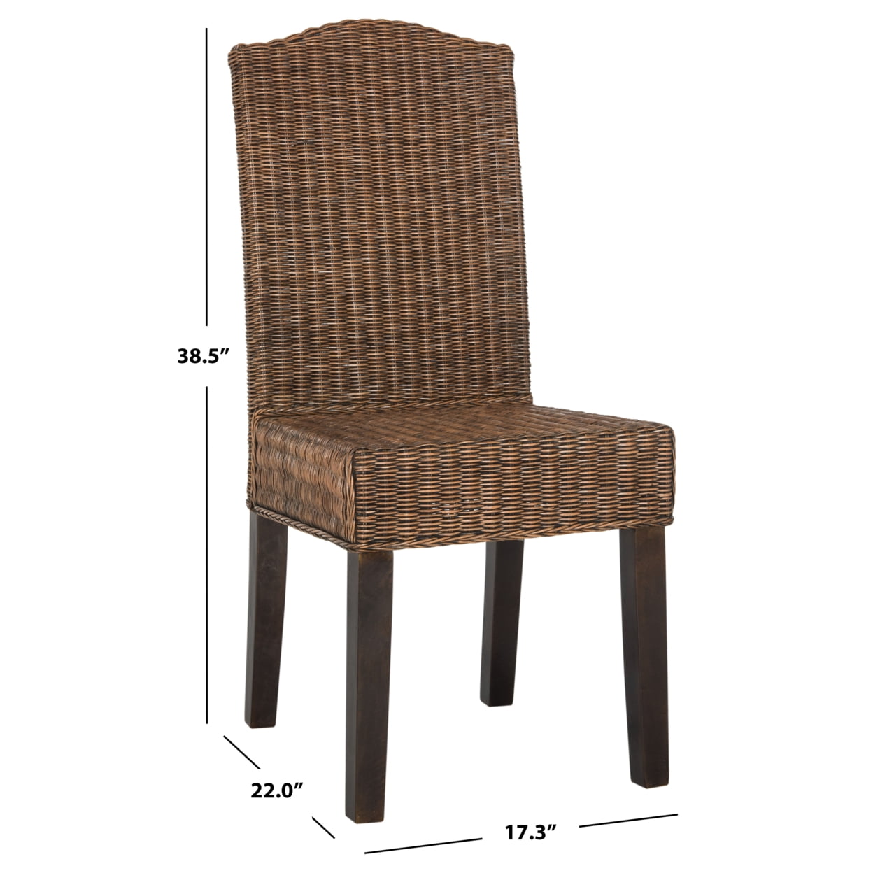 SAFAVIEH Odette 19''H Wicker Dining Chair Brown / Multi