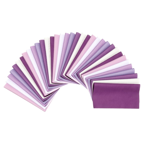 Uxcell Cotton Fabric Bundles, 35 Pcs 8 x 8 Inch Fat Quarter Solid Color Precut Fabric Squares for Sewing Patchwork Quilting DIY, Purple-White