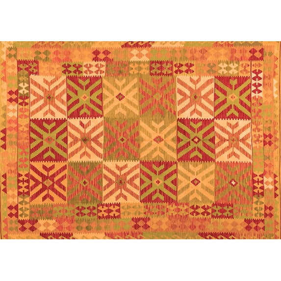 Ahgly Company Indoor Rectangle Southwestern Orange Country Area Rugs, 2' x 5'