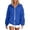 Blue, variant on Xijirk Women's Zip Up Hoodie Long Sleeve Ruched Sleeve Oversized Fit Kangaroo Pocket Solid Sweatshirt Jacket For Elegant Casual Everyday Wear Athleisure Streetwear Daily Outfits,Black,L