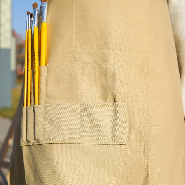 Ruiboury Multi-purpose Work Apron Versatile For Kitchen And Artist Canvas Artist Apron Canvas Work Apron gray 1Set