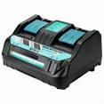 thumbnail image 2 of 12A 18V DC18RD Dual Ports Battery Charger for Makita 14.4V-18V Lithium-Ion Battery BL1415 BL1430 BL1830 BL1840 BL1850 BL1850B, 2 of 10