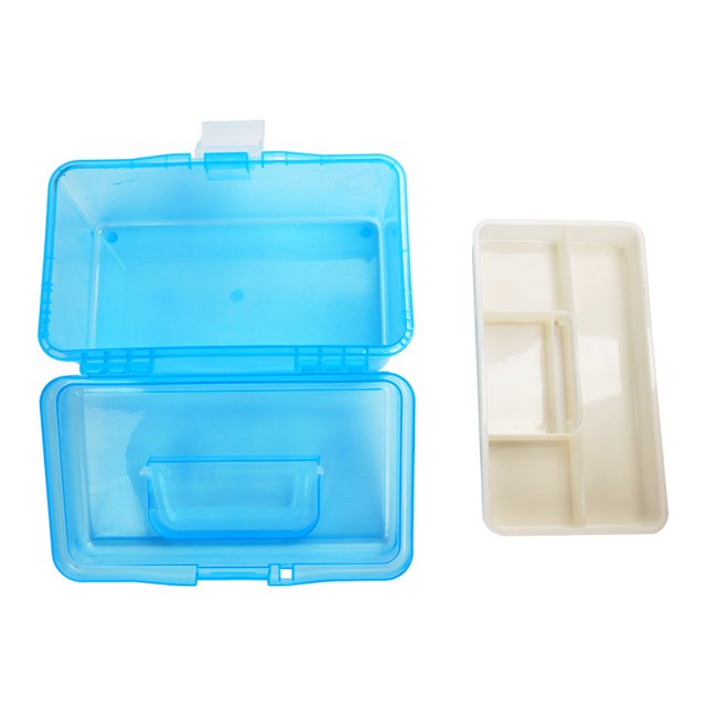 Caja de lápices Caja de almacenamiento de mesa multifuncional con tapa de tinte contra salpicaduras para el hogar y la oficina (1 PAQUETE), azul Fason HMYH427