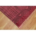thumbnail image 6 of Casavani Hand Block Printed Cotton Dhurrie Red Living Room, Bedroom, Dining Room Carpets 4x7 feet, 6 of 7
