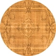 thumbnail image 1 of Ahgly Company Indoor Round Abstract Orange Contemporary Area Rugs, 4' Round, 1 of 1