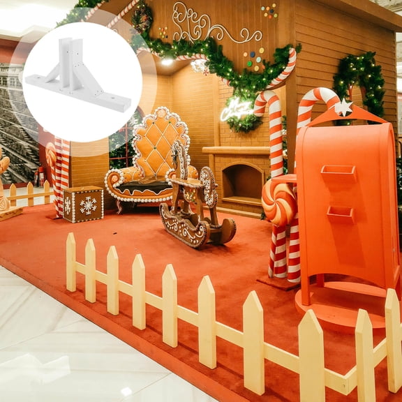 HOMEMAXS 2 Pcs Picket Fencing Solid Wood Fence 28.00X12.50X3.70CM White