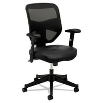 basyx VL531 Series High-Back Work Chair, Mesh Back, Padded Mesh Seat, Black Leather