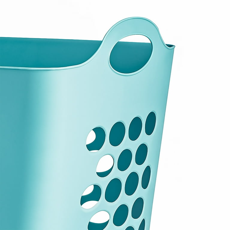 Mainstays Flexible Square Laundry Hamper, 2 Bushel, Teal