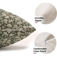thumbnail image 3 of Sage Green Block Print Lumbar Pillow Covers 12x20 Inch Set of 2, Rustic Cottage Style Cream Floral Decorative Throw Pillow Cases Cushion Covers Vintage Decoration Gift Farmhouse Sofa Couch Bed Decor, 3 of 6