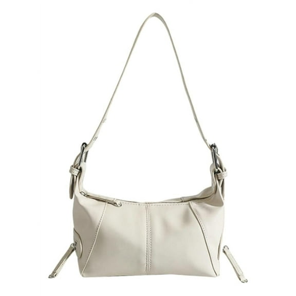 Shoulder Handbags for Women, Waterproof Cross-Body Bag for Shopping Travel Underarm Purse, PU Leather Trendy Soft Tote Bag, White