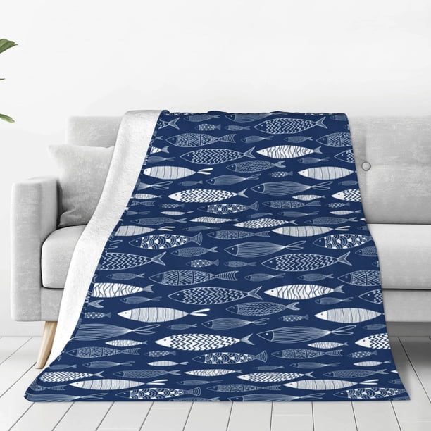 Balery Ornamental Fish Manta de Felpa Suave y Acogedora – Cobija de Franela Aterciopelada para Cama, Lavable y Cálida para Sofá, Mascotas, Transpirable-60"x50"
