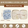 thumbnail image 7 of Pzuqiu Blue Floral Handle Carrying Case for Girls Quilted Bible Cover Case for Women Large Bible Cover with Bookmark and Pockets Vintage Carrying Cases Study Supplies Accessories, 7 of 7