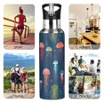 thumbnail image 7 of Yayeee 20oz Insulated Water Bottle Double Wall Stainless Steel with Flip Straw Lid, Cartoon Jellyfish Pattern, 7 of 7