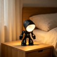thumbnail image 4 of Mini Desk Lamp, DIY Night Light with Playful Character Design, Small Table Lamp for Bedroom Office Desk Decor, Compact Plastic Ambient Lighting, Cute Decorative Lamp Gift for Adults Teens, Black, 4 of 5