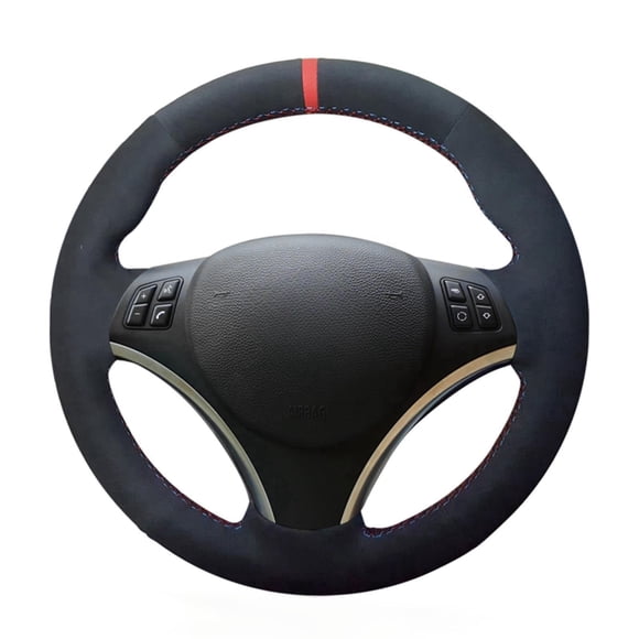 MEWANT Steering Wheel Cover Compatible with BMW E87 E81 E82 E88 E91 E92 E93 E84 E92 E92 E93 2007-2013 Hand-Stitched Steering Wheel Wrap