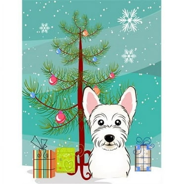 Christmas Tree and Westie Flag Canvas House Size BB1598CHF