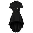 thumbnail image 1 of Womens Retro V-Neck Irregular Dress, 1 of 9