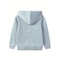 thumbnail image 4 of HILEELANG 4-12 Toddler/Little/Big Boys Girls Gray Solid Color Zip Up Hoodie 5-6, 4 of 6