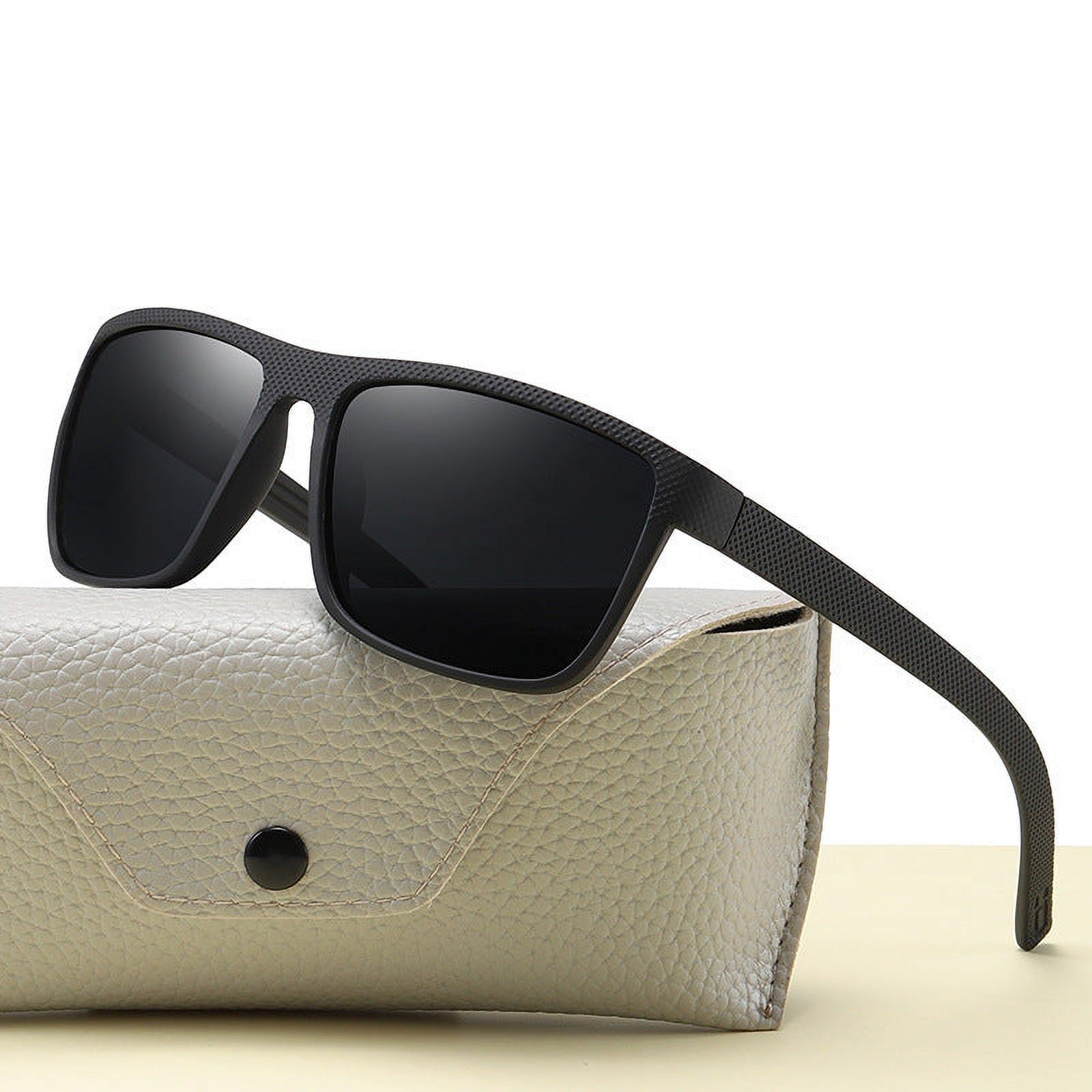 Mens Polarized Clip-On Sunglasses Retro Sports Punk Design Resin Lens Plastic Frame Sunglasses for Driving Fishing