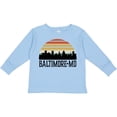 thumbnail image 3 of Inktastic Baltimore Maryland Skyline Sunset Boys or Girls Long Sleeve Toddler T-Shirt, 3 of 5