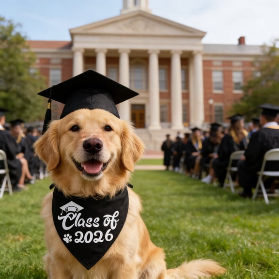 Luxcidy Pet Graduation Cap and Bandana, 2026 Back to School Dog Cat Costume, Adjustable Elastic Strap for Photos, Cute Props for Commencement, Bib Neckwear