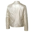 thumbnail image 7 of Holloyiver Men's Fashion Autumn Men's Leather Jackets Casual Tops Coats Silver, 7 of 7