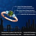 thumbnail image 2 of Gem Stone King 18K Rose Gold Plated Silver Tourmaline Green Mystic Topaz and Swiss Blue Topaz Engagement Ring for Women | 1.20 Cttw | Oval 7X5MM | Gemstone November Birthstone | Size 6, 2 of 6
