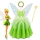 thumbnail image 2 of Disney-disfraz de princesa Tinker Bell para niñas, vestido de hada de las flores verdes, disfraz de elfo con purpurina, ala de mariposa, fiesta de Halloween, 2 of 5