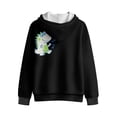 thumbnail image 2 of Chaqlin Music Cartoon Dinosaur Hooded Sweatshirt for Youth and Teens - Soft Fuzzy Long Sleeve Pullover for Fall and Winter Sports Tops, 2 of 7