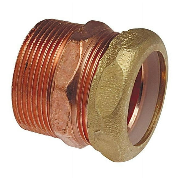 Nibco Adapter,Wrot Copper,1-1/4" Tube,MNPTxSJ 9047R 11/2X11/4