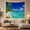 White Sand Coast, variant on Aerial Tropical Lagoon with White Sand and Palm Trees, Serene Coastal Style for Beach Lovers, Lagoon Wall Art, Housewarming Gift, Tapestry Wall Hanging for Bedroom and Living Room