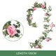 thumbnail image 3 of Guirnalda de vid de flores falsas, rosa artificial para fiesta de boda (6.4 pies rosa), 3 of 4