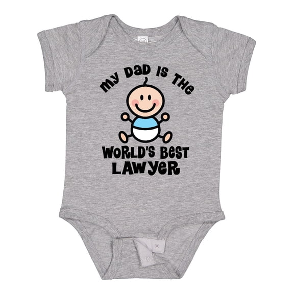 Inktastic Dad is Worlds Best Lawyer Boys Baby Bodysuit