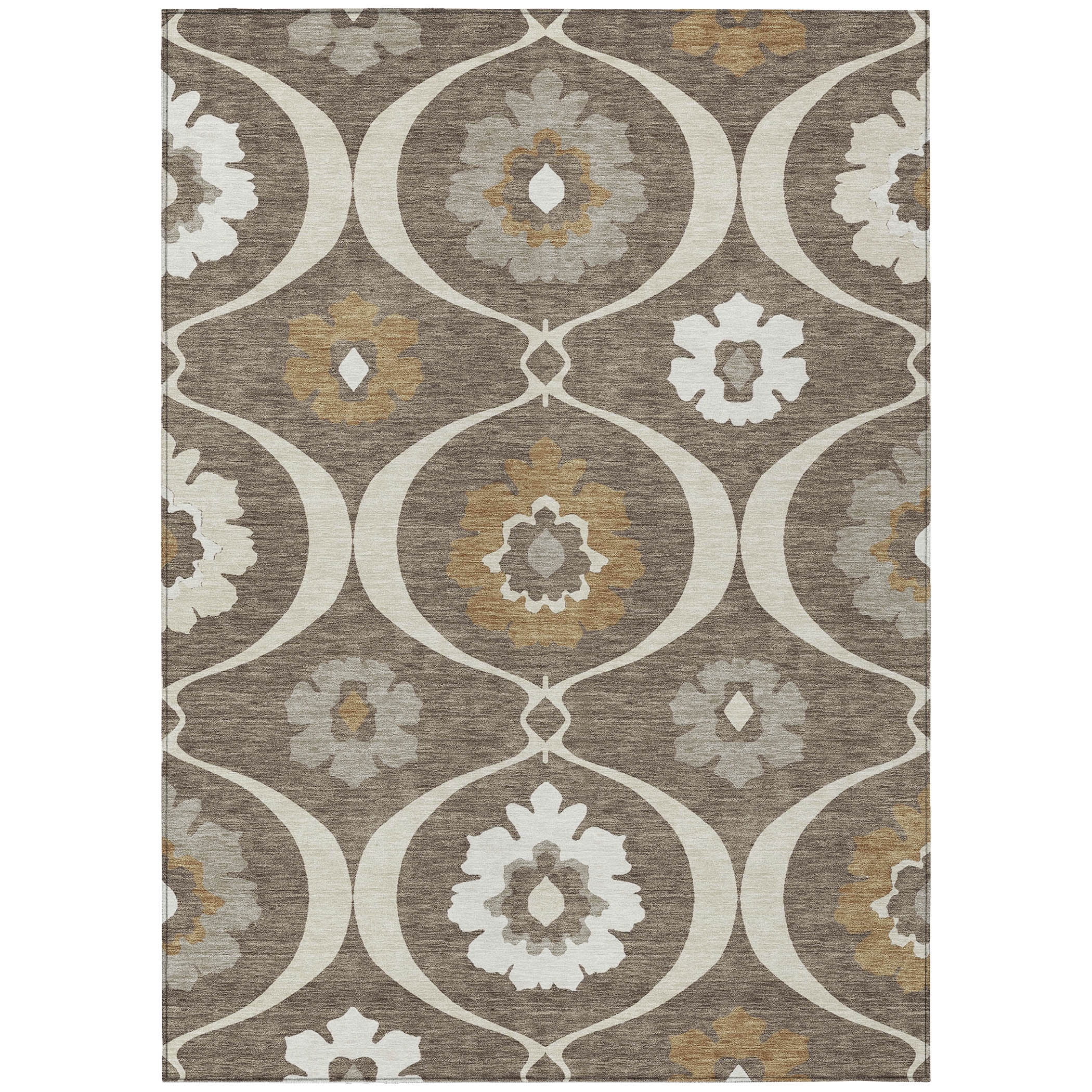 Addison Rugs Chantille Indoor/Outdoor Transitional Medallions Brown Washable Rectangle Rug, 10' x 14'