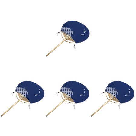 

TOYMYTOY 4pcs Decorative Circular Fan Embroidery Hand Fan Delicate Bamboo Fabric Japanese Style Fan
