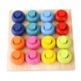 thumbnail image 1 of Tablero de anillos apilables de clasificación de colores, rompecabezas de juguetes de de aprendizaje, interactivo preescolar, rompecabezas de, 1 of 9