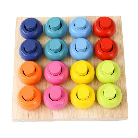 Learning Counting Toys Puzzle, Wooden Stacking Peg Board, Baby ...