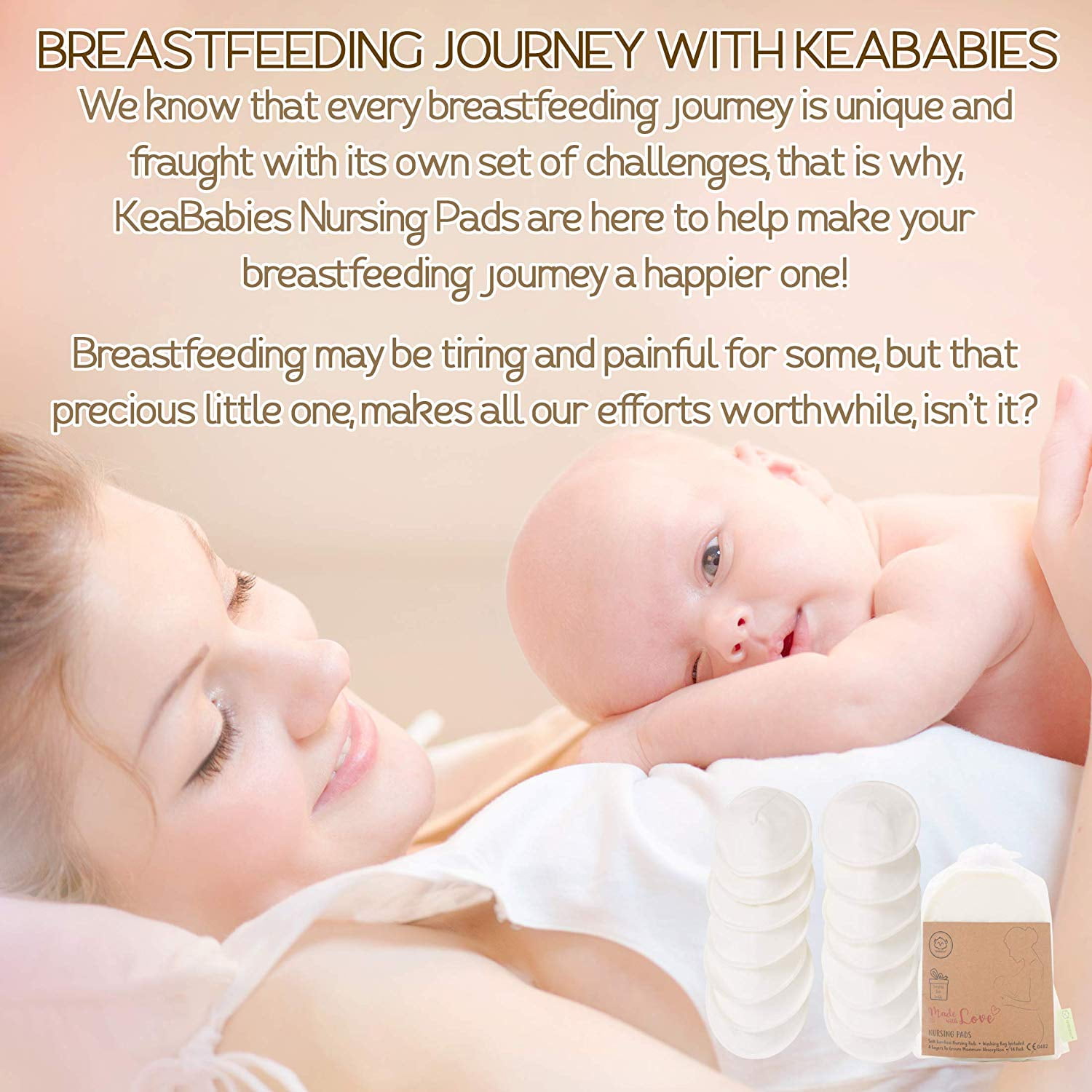 Wash Bag Soft White, Large: 4.8 14 Washable Pads Breastfeeding Nipple Pad for Maternity Organic Bamboo Nursing Breast Pads Reusable Nipplecovers for Breast Feeding