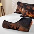 thumbnail image 4 of Feelyou Ancient Flame Dragon Bed Spread Queen for Boys Girls, Cartoon Magical Animal Queen Coverlet Set, Black Orange, 3-Piece, 4 of 7