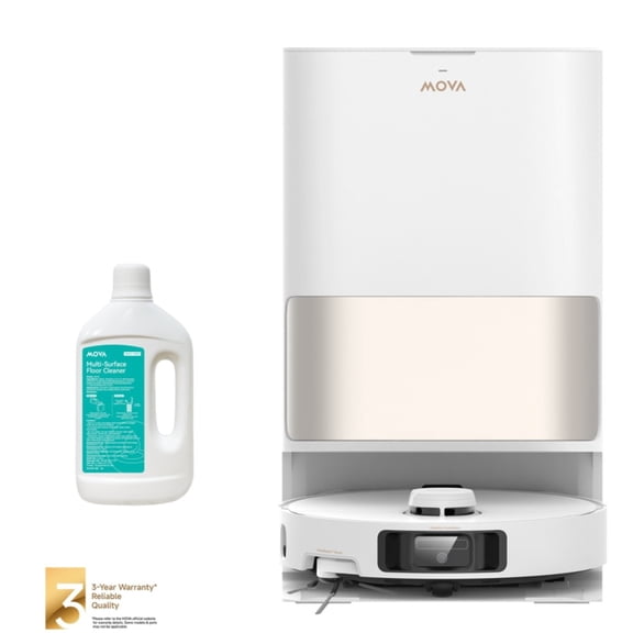 MOVA P10 Pro Ultra Gen2 Robot Vacuum and Mop Kit, 26,000Pa Suction, Mop Hot Air and Fast Drying, 212℉Hot Water Mop-Washing, 1L Cleaning Solution