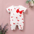thumbnail image 2 of Generic Gender-neutral Holiday Outfits Baby Girls Heart Love Bowknot Romper Valentine's Day Long Sleeve Round Neck Clothes(6-9 Months,White), 2 of 9