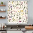 thumbnail image 5 of Botanical Garden Florals Sheer Curtains 45 Inches Long, Spring Watercolor Wildflowers Light Filering Curtains, Breathable Simi Curtain Privacy Drapes for Kitchen Bathroom Small Window Treatment, 5 of 9