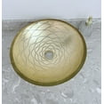 thumbnail image 5 of Gold Wave-Patterned Art Glass Vessel Sink with Pop-Up Drain – Handcrafted Luxe Design, Ideal for Bathroom Vanity Upgrades | Model LAV-FWS108, 5 of 5
