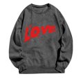 thumbnail image 2 of Xixinqiwan Women Valentine's Day Sweatshirt,Women's Cute Heart Sweatshirts Long Sleeve Tops Spring Fashion Clothes Trendy Holiday Outfits, 2 of 4