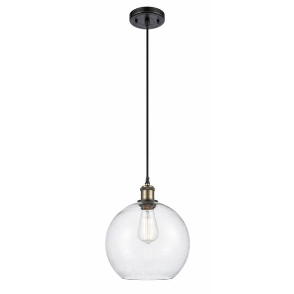 Innovations 516-1P-BAB-G124-10-LED Large Athens 1 Light Mini Pendant part of the Ballston Collection, Black Antique Brass
