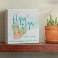 thumbnail image 4 of CounterArt "Flip Flops Forever" Artistic Freestanding Solid Wood Block Sign 3.75” by 3.75”, 4 of 5
