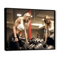 thumbnail image 2 of Designart "Aerobics With A Female Adult Athlete" Aerobic & Bodybuilding Floater Framed Canvas Wall Art, 2 of 5