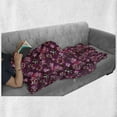 thumbnail image 6 of Flower Soft Flannel Fleece Throw Blanket, Modern Design Watercolor with Floral Leaf Seemed Ombre Style Print, Cozy Plush for Indoor and Outdoor Use, 50" x 70", Purple White, by Ambesonne, 6 of 6