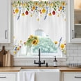 thumbnail image 4 of Sunflower Botanical Kitchen Window Curtains, Swag Curtains Valance for Bedroom Living Room Bathroom, Farmhouse Spring Floral Rod Pocket Window Treatment Curtain Block Drapes 2 Panels 36"x36", 4 of 9