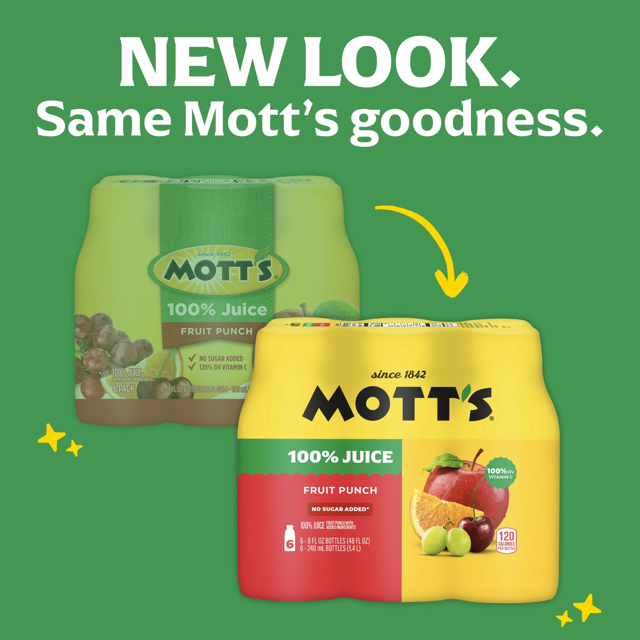 (4 pack) Mott's 100% Fruit Punch Juice, 8 fl oz, 6 pack